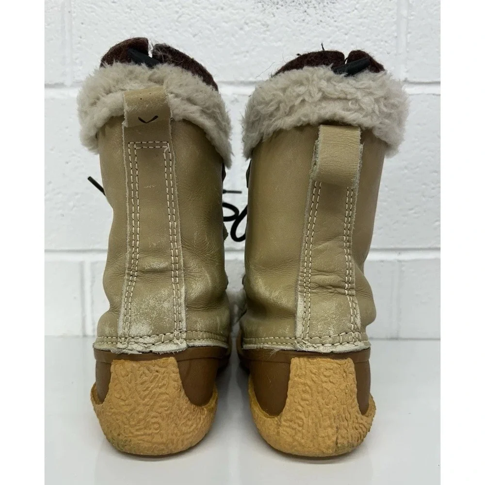 Vintage 80s Sorel Nanook Insulated Canadian Leather Winter Boots‎ Wool Liners 8